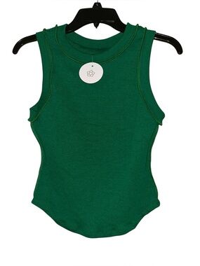Sweetkama Green Ribbed Sleeveless Tank Top Womens Medium NWT